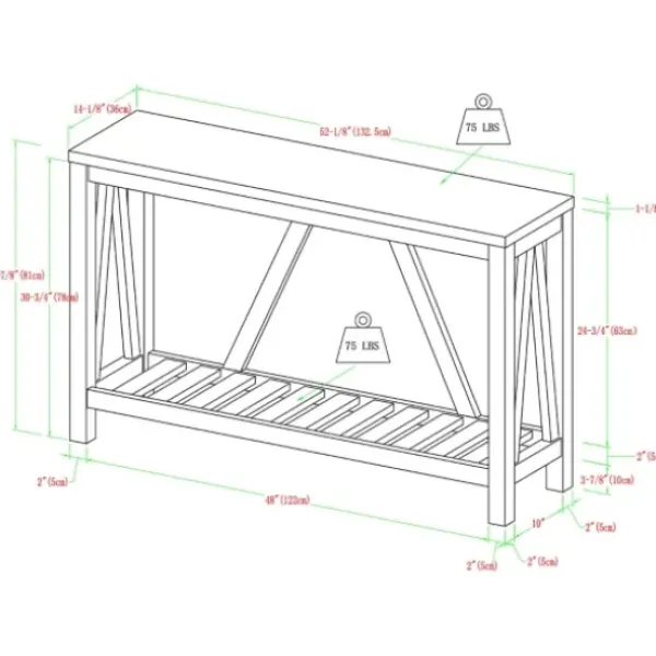 Console Tables-Kirkland's Home Walnut And Whitewash A-Frame Console Table Ivory