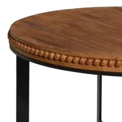 Coffee Tables-Kirkland's Home Walnut Beaded Industrial Coffee Table