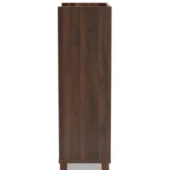 Cabinets & Sideboards-Kirkland's Home Walnut Brown Open Shelf Wine Cabinet