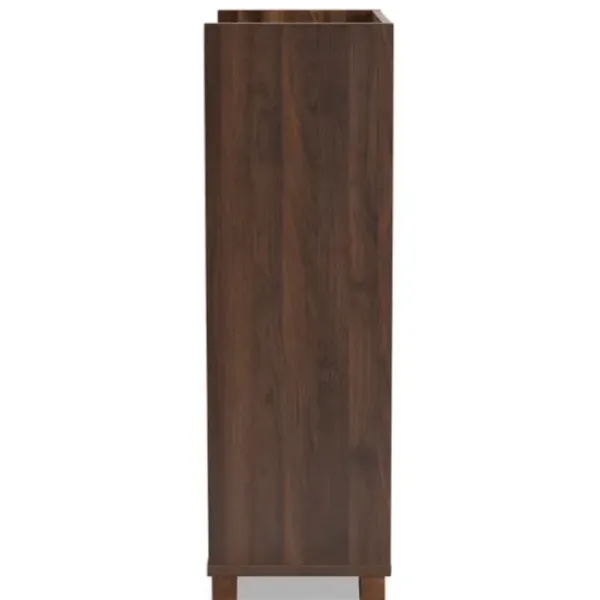 Cabinets & Sideboards-Kirkland's Home Walnut Brown Open Shelf Wine Cabinet