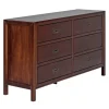 Dressers & Chests-Kirkland's Home Walnut Classic 6-Drawer Dresser Brown