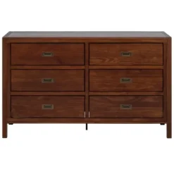 Dressers & Chests-Kirkland's Home Walnut Classic 6-Drawer Dresser Brown