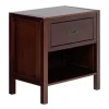 Nightstands-Kirkland's Home Walnut Classic 1-Drawer Nightstand Brown