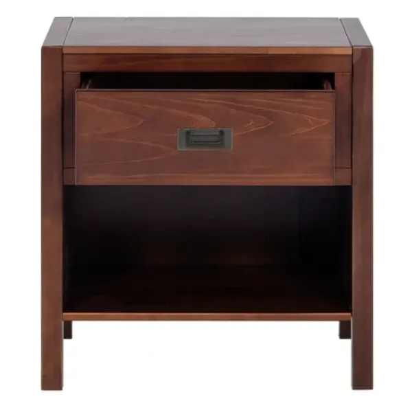 Nightstands-Kirkland's Home Walnut Classic 1-Drawer Nightstand Brown