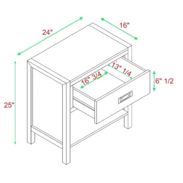 Nightstands-Kirkland's Home Walnut Classic 1-Drawer Nightstand Brown