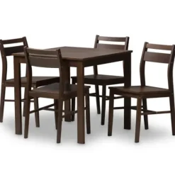 Dining Sets-Kirkland's Home Walnut Contemporary Wood 5-Pc. Dining Set