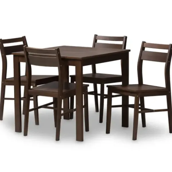 Dining Sets-Kirkland's Home Walnut Contemporary Wood 5-Pc. Dining Set