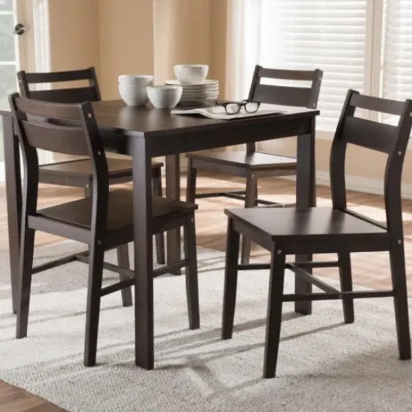 Dining Sets-Kirkland's Home Walnut Contemporary Wood 5-Pc. Dining Set