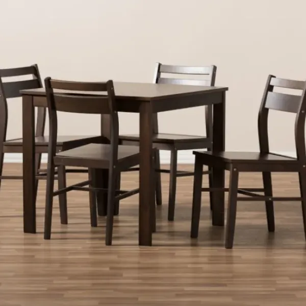 Dining Sets-Kirkland's Home Walnut Contemporary Wood 5-Pc. Dining Set