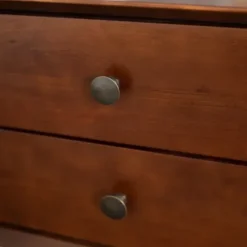 Nightstands-Kirkland's Home Walnut 2-Drawer Mid-Century Modern Nightstand Brown