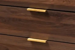 Dressers & Chests-Kirkland's Home Walnut 5-Drawer Wood Chest Brown