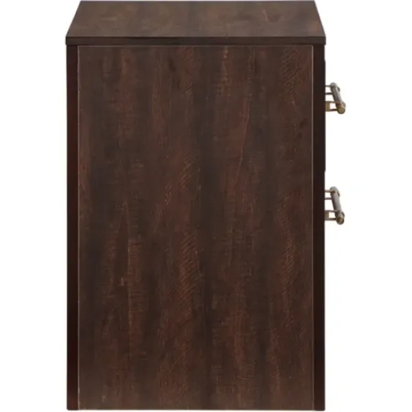 Nightstands-Kirkland's Home Walnut 2-Drawer Wood Nightstand Brown