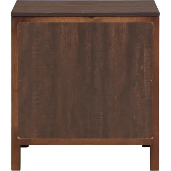 Nightstands-Kirkland's Home Walnut 2-Drawer Wood Nightstand Brown