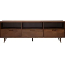 Tv Stands & Media Consoles-Kirkland's Home Walnut 3-Drawer Wood Tv Stand Brown