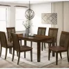 Dining Tables-Kirkland's Home Walnut Finish Chevron Inlay Dining Table Brown