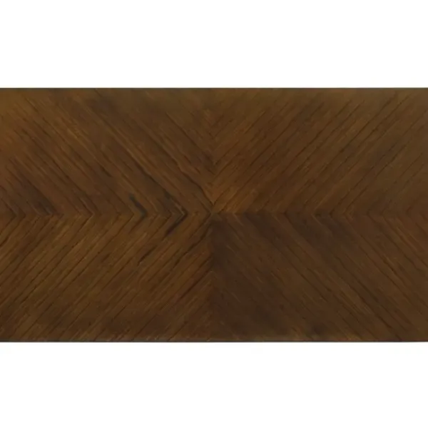 Dining Tables-Kirkland's Home Walnut Finish Chevron Inlay Dining Table Brown