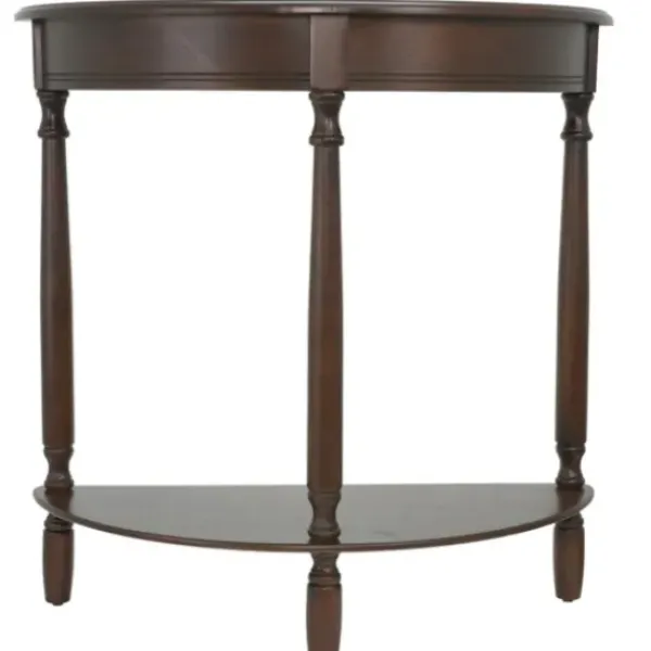 Entryway Furniture-Kirkland's Home Walnut Half Moon Console Table Brown