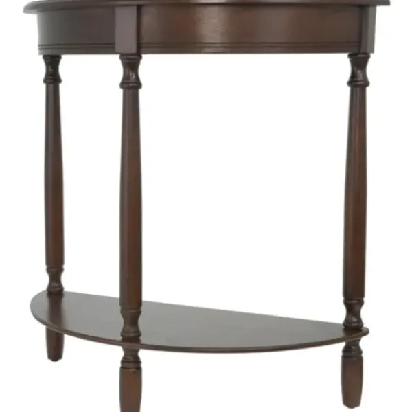 Entryway Furniture-Kirkland's Home Walnut Half Moon Console Table Brown