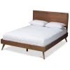 Beds & Headboards-Kirkland's Home Walnut Inset Paneling Platform King Bed Brown