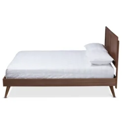 Beds & Headboards-Kirkland's Home Walnut Inset Paneling Platform King Bed Brown