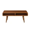 Coffee Tables-Kirkland's Home Walnut Mid-Century Modern Solid Wood Coffee Table Brown