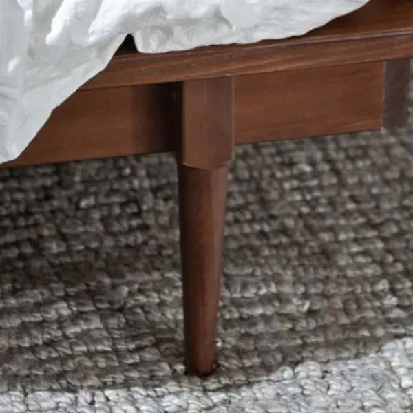 Beds & Headboards-Kirkland's Home Walnut Mid-Century Modern Queen Bed Frame Brown