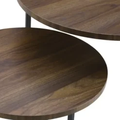 Accent & End Tables-Kirkland's Home Walnut Nesting V-Leg Accent Tables, Set Of 2 Brown