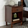 Nightstands-Kirkland's Home Walnut One-Drawer Wood Nightstand Brown