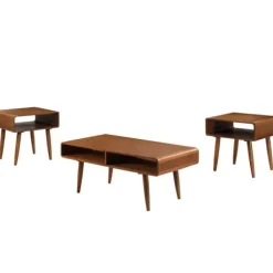 Coffee Tables-Kirkland's Home Walnut 3-Pc. Wood Coffee And Side Table Set Brown