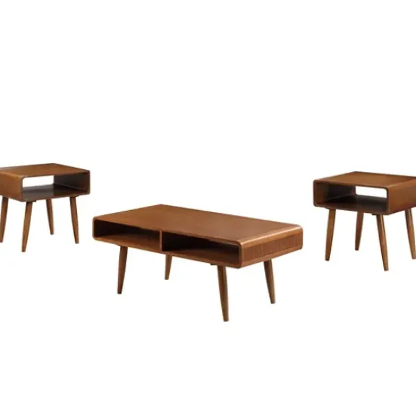 Coffee Tables-Kirkland's Home Walnut 3-Pc. Wood Coffee And Side Table Set Brown