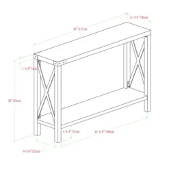 Console Tables-Kirkland's Home Walnut Rustic Farmhouse X-Frame Console Table Brown