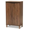Entryway Furniture-Kirkland's Home Walnut Slim Shoe Storage Cabinet Brown