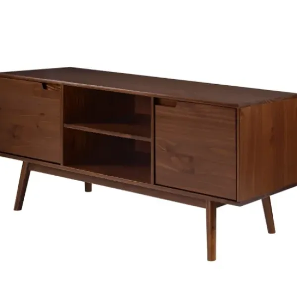 Tv Stands & Media Consoles-Kirkland's Home Walnut Solid Wood Tv Console Brown