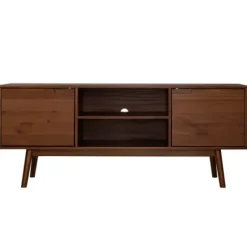 Tv Stands & Media Consoles-Kirkland's Home Walnut Solid Wood Tv Console Brown