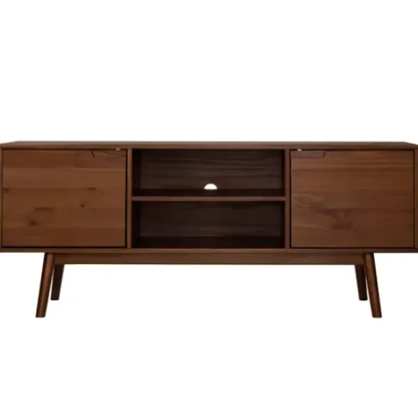 Tv Stands & Media Consoles-Kirkland's Home Walnut Solid Wood Tv Console Brown