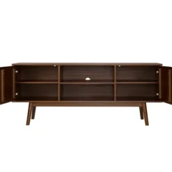 Tv Stands & Media Consoles-Kirkland's Home Walnut Solid Wood Tv Console Brown