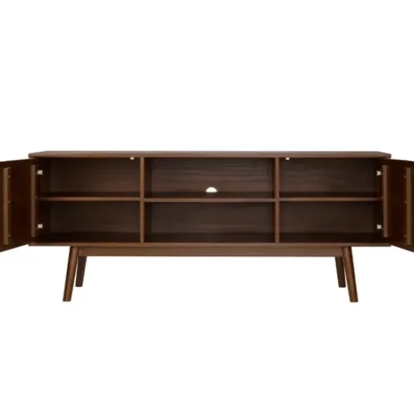 Tv Stands & Media Consoles-Kirkland's Home Walnut Solid Wood Tv Console Brown