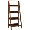Bookshelves-Kirkland's Home Walnut 4-Tier Ladder Bookshelf Brown
