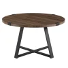 Coffee Tables-Kirkland's Home Walnut Urban Rustic Round Coffee Table Brown