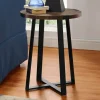 Accent & End Tables-Kirkland's Home Walnut Urban Rustic Round Accent Table Brown