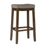 Bar Stools & Counter Height Stools-Kirkland's Home Walnut Wood Bar Stool With Cushion Gray