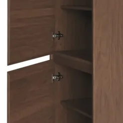 Bookshelves-Kirkland's Home Walnut Wood 2-Door Modern Bookshelf