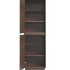 Bookshelves-Kirkland's Home Walnut Wood 2-Door Modern Bookshelf