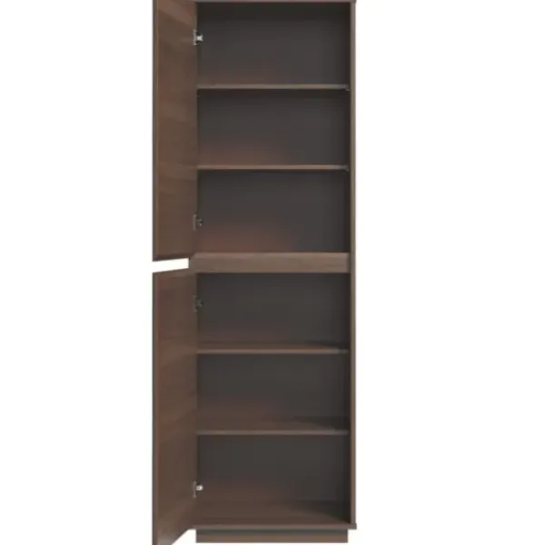 Bookshelves-Kirkland's Home Walnut Wood 2-Door Modern Bookshelf