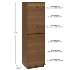 Bookshelves-Kirkland's Home Walnut Wood 2-Door Modern Bookshelf
