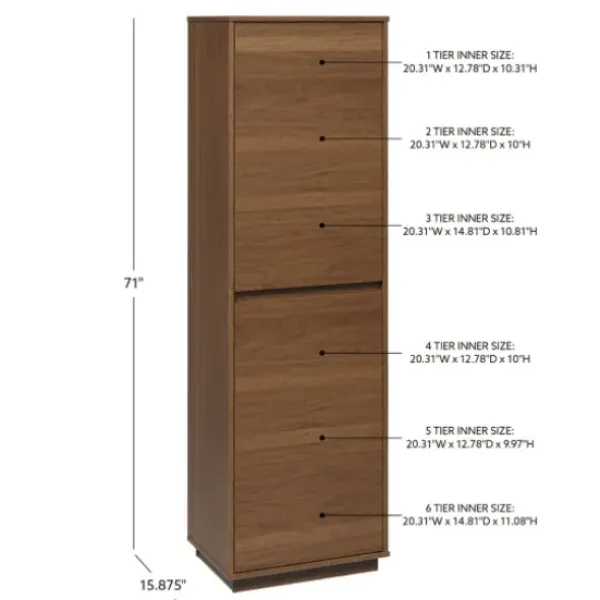 Bookshelves-Kirkland's Home Walnut Wood 2-Door Modern Bookshelf
