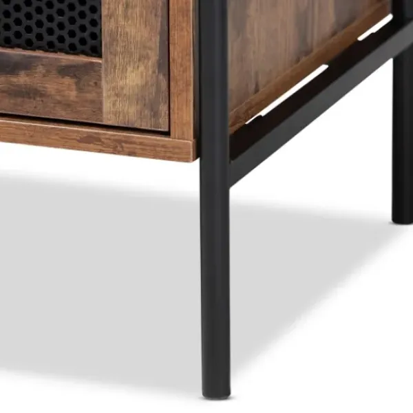 Tv Stands & Media Consoles-Kirkland's Home Walnut Wood 2-Door Tv Stand Brown