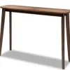 Console Tables-Kirkland's Home Walnut Wood Frame Splayed Legs Console Brown