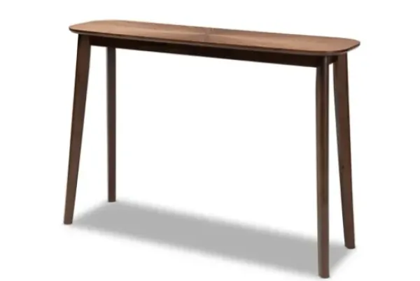 Console Tables-Kirkland's Home Walnut Wood Frame Splayed Legs Console Brown
