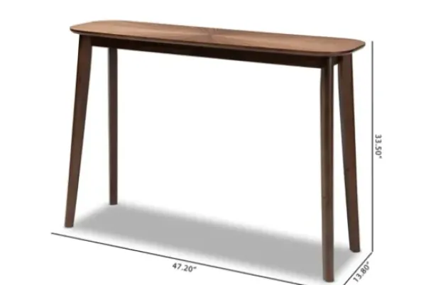 Console Tables-Kirkland's Home Walnut Wood Frame Splayed Legs Console Brown